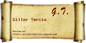 Giller Tercia névjegykártya